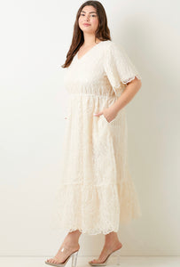 PLUS EMBROIDERED MAXI DRESS