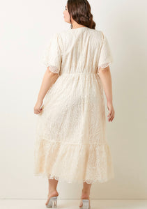 PLUS EMBROIDERED MAXI DRESS