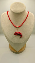 Collar Colombiano Rojo Con Dije De Langosta