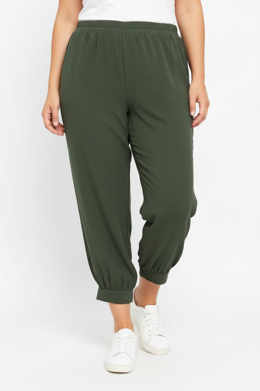 PLUS SIZE PANTALON VERDE OLIVO
