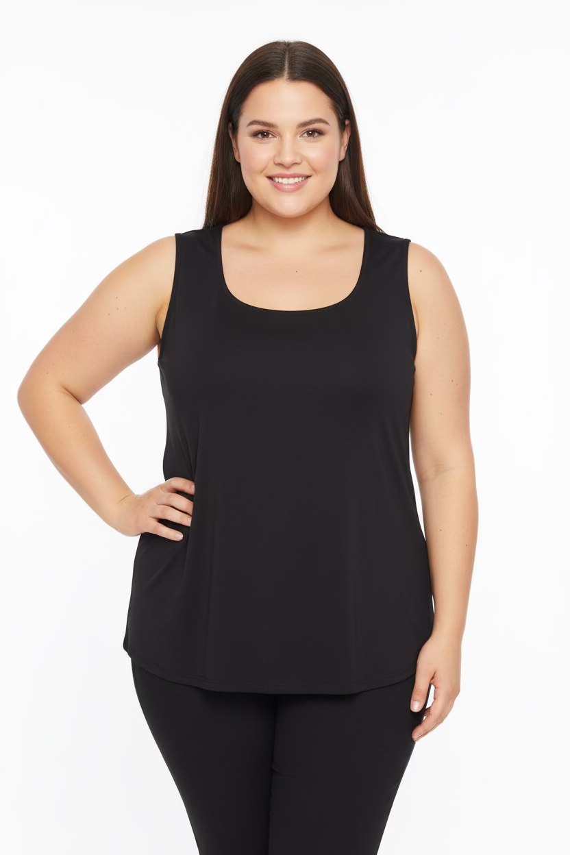 BLUSA BASICA PLUS SIZE NEGRA