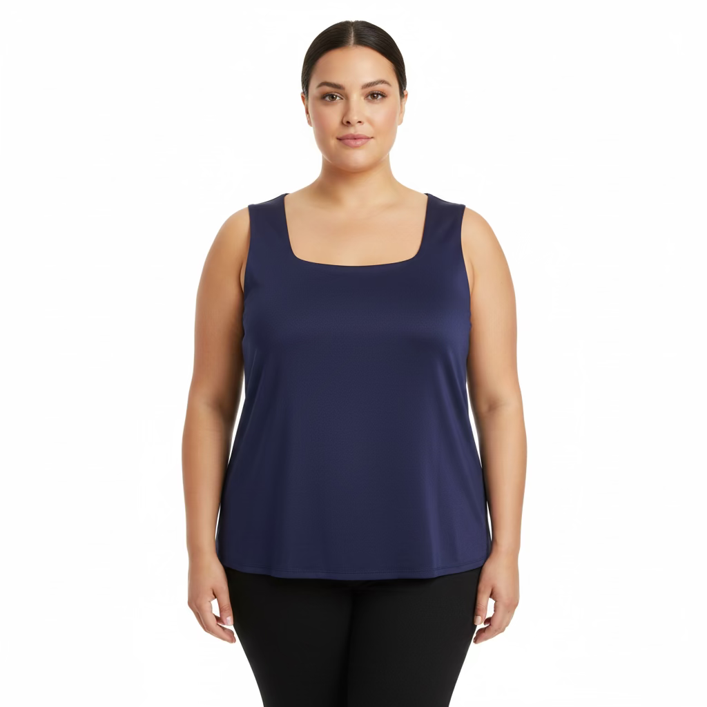 BLUSA BASICA PLUS SIZE AZUL