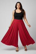 PLUS SIZE PANTALON PALAZZO BURGUNDY