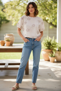 BLUSA BEIGE BORDADA PARA MUJER/BLUSA ELEGANTE Y FRESCA EN PANAMA