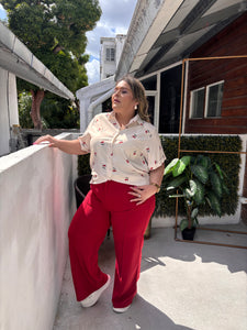 PANTALON SARA ROJO PLUS SIZE