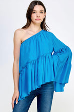 Cargar imagen en el visor de la galería, Voluminous BLUE One Shoulder Top