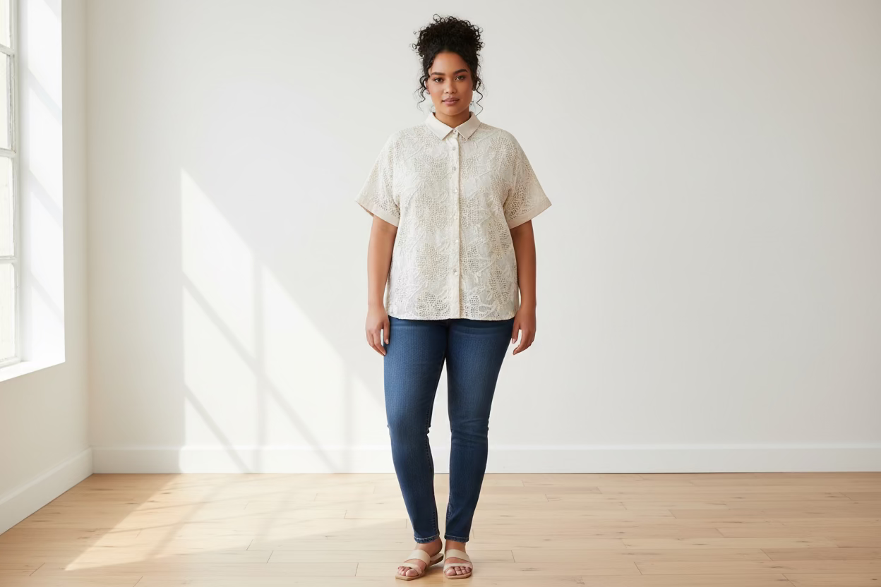 BLUSA PLUS SIZE ADRIANA BEIGE