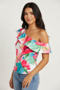 Blusa Floral Para Mujer Con Escote Bardot