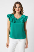 Blusa Verde Navidad Con Volantes