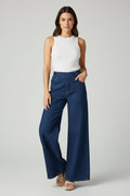 Jeans Wide Leg de Tiro Alto para Mujer Azul Oscuro