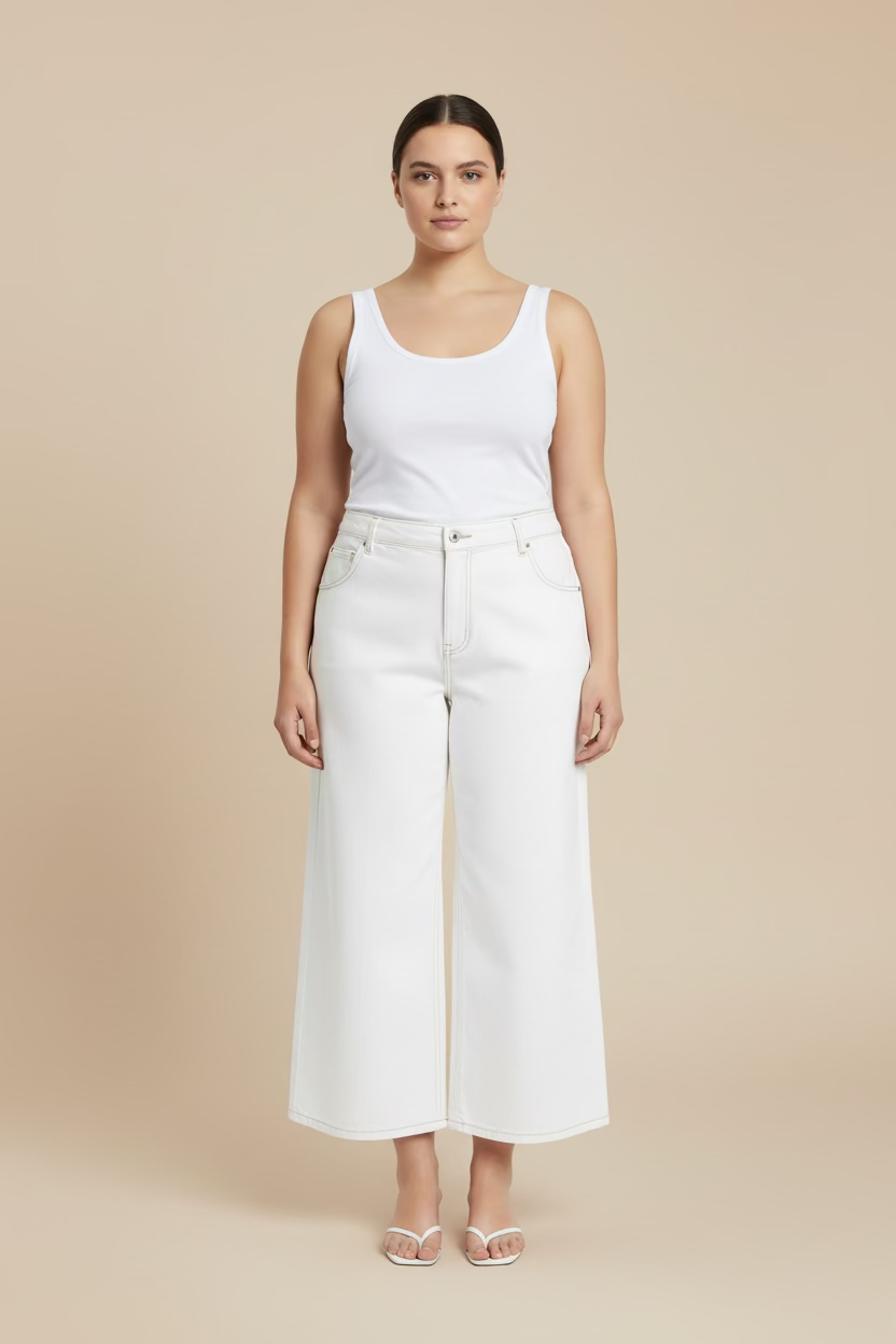 PANTALON BLANCO DE MEZCLILLA PLUS SIZE