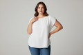SARISA BLUSA BLANCA PLUS SIZE
