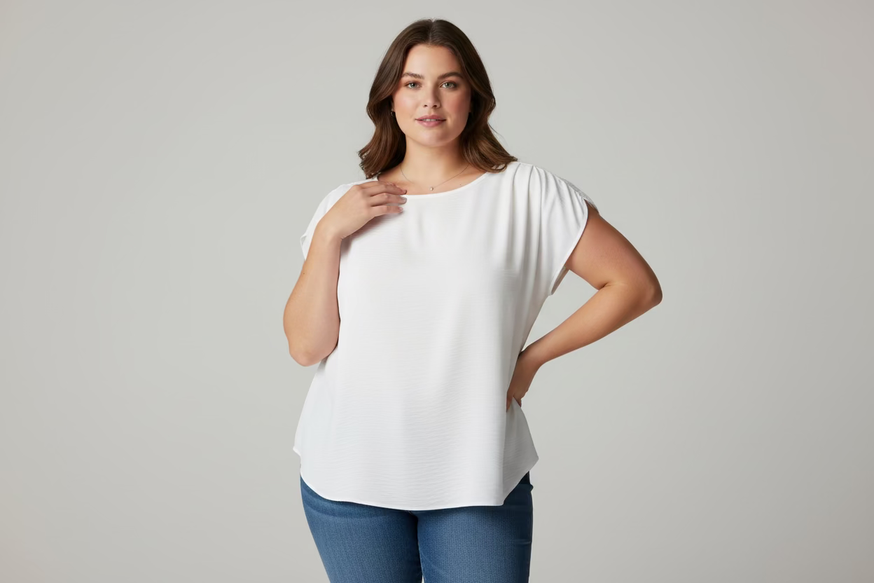 SARISA BLUSA BLANCA PLUS SIZE