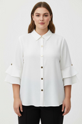 SARISA BLUSA PLUS SIZE ELEGANTE BLANCA