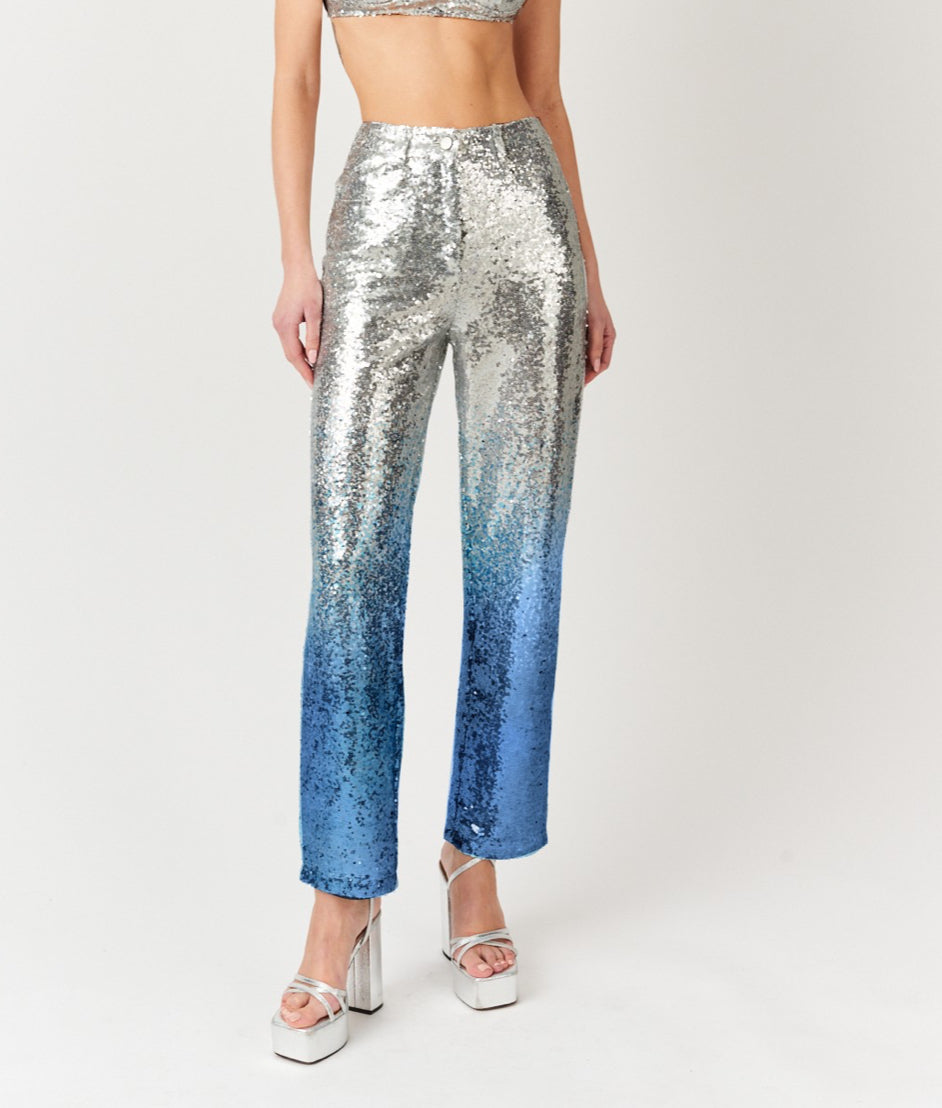 Due Classic High Shine Sequin Pants
