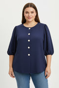 BLUSA AZUL MARINO PLUS SIZE