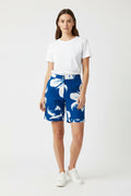 Short Elegante Azul con Estampado Blanco | Boutique de Ropa de Mujer en Panamá