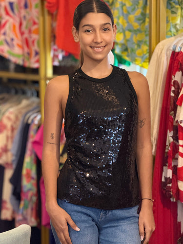 BLUSA NEGRA CON LENTEJUELAS