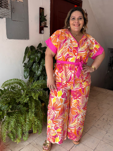 PLUS SET ESTAMPADO FUCSIA