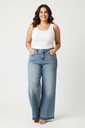 Jeans Mujer Wide Leg Azul Claro Tiro Alto | Pantalón Denim Recto Panamá