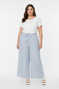 Pantalón Palazzo Rayas Azules para Mujer/ Pantalón fresco y Cómodo en Panamá
