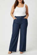 Pantalón Plus Size de Mezclilla Oscura Mujer | Corte Recto, Talla Grande | Jeans Cómodos Panamá