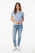 Blusa Azul Cielo Estampada para Mujer en Panamá / Blusa Casual Floral Moderna