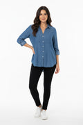 Blusa Plus Size de Mezclilla Ligera para mujer / Moda Curvy en Panamá