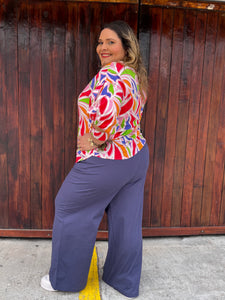 SARISA BUBBLE SLEEVES BLUE