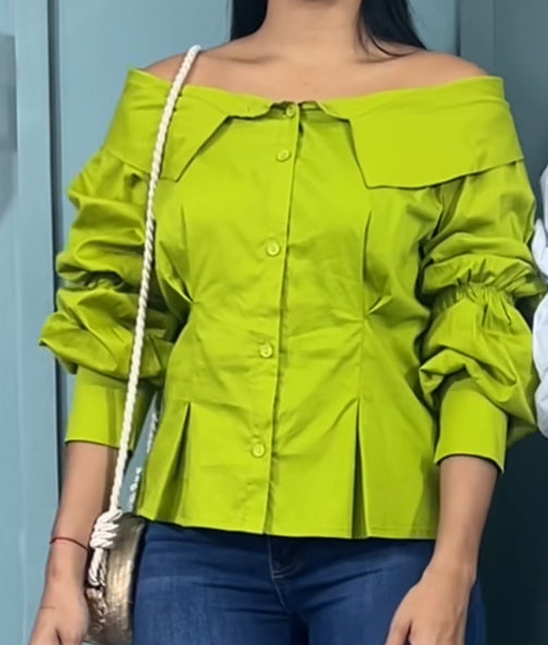 LIME GREEN OFF SHOULDER