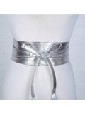 METALLIC SILVER BELT