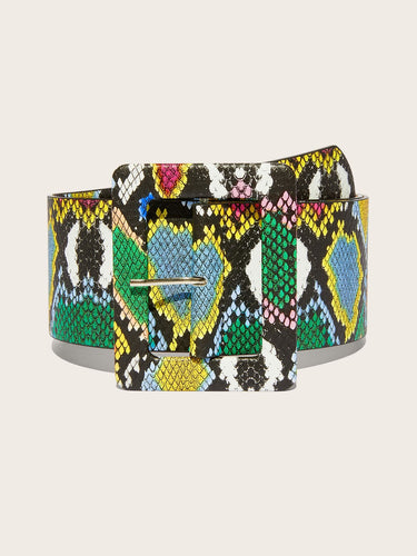 MULTICOLOR SNAKESKIN BELT