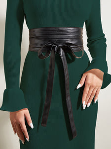 WIDE TIED WAIST BELT