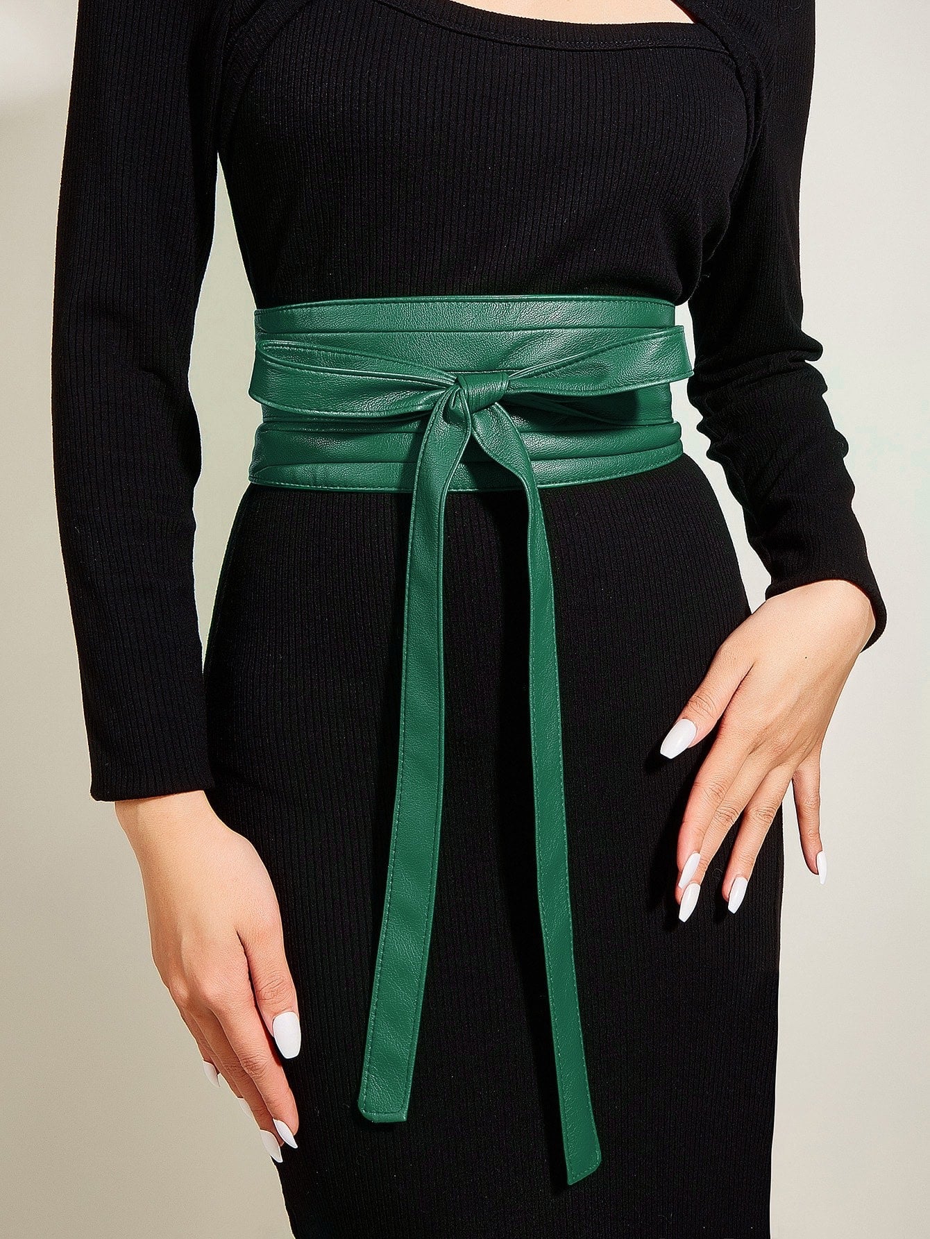 WIDE TIED WAIST BELT