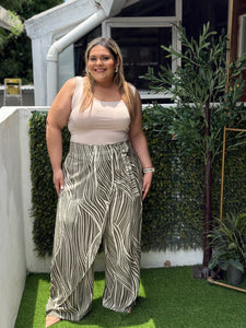 PANTALON ALEXANDRA BEIGE-VERDE