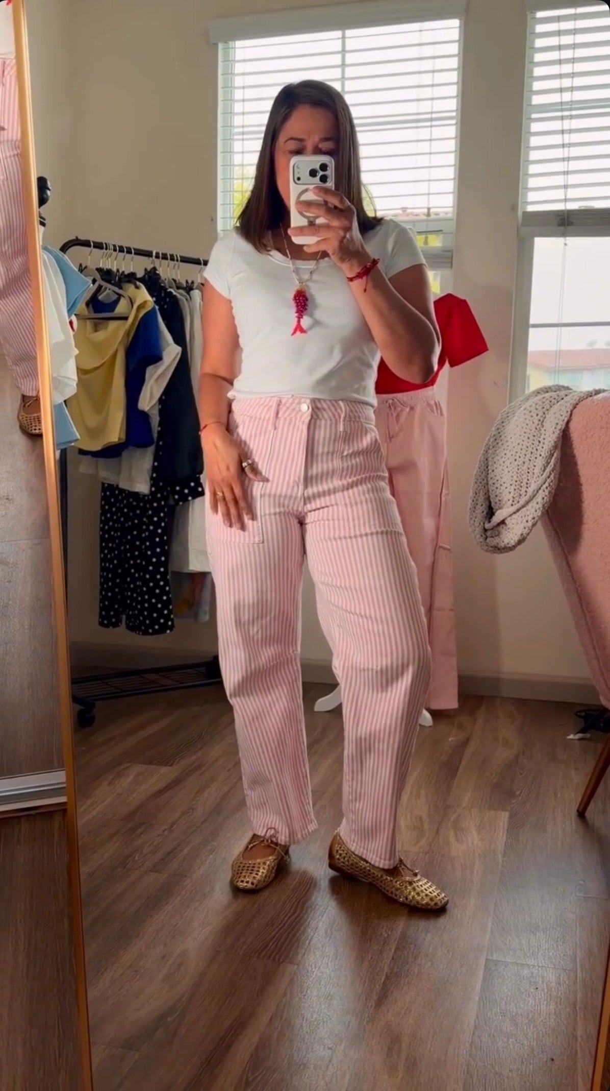 Pantalón Rayas Rosa de Mujer en Panamá | Pantalón Casual Chic de Cintura Alta