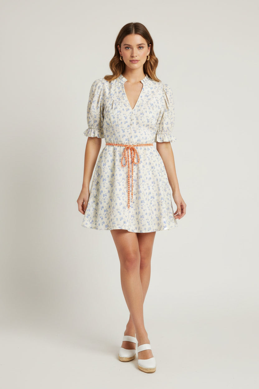 Vestido Corto Floral para Mujer en Panamá | Vestido Casual Romántico Manga Bombacha