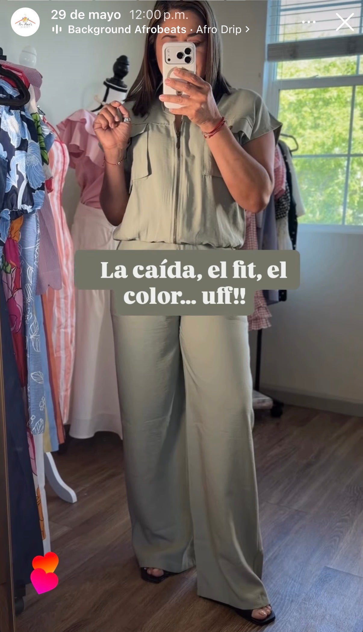 Set Verde Salvia Palazzo para Mujer/Set Casual Elegante en Panamá
