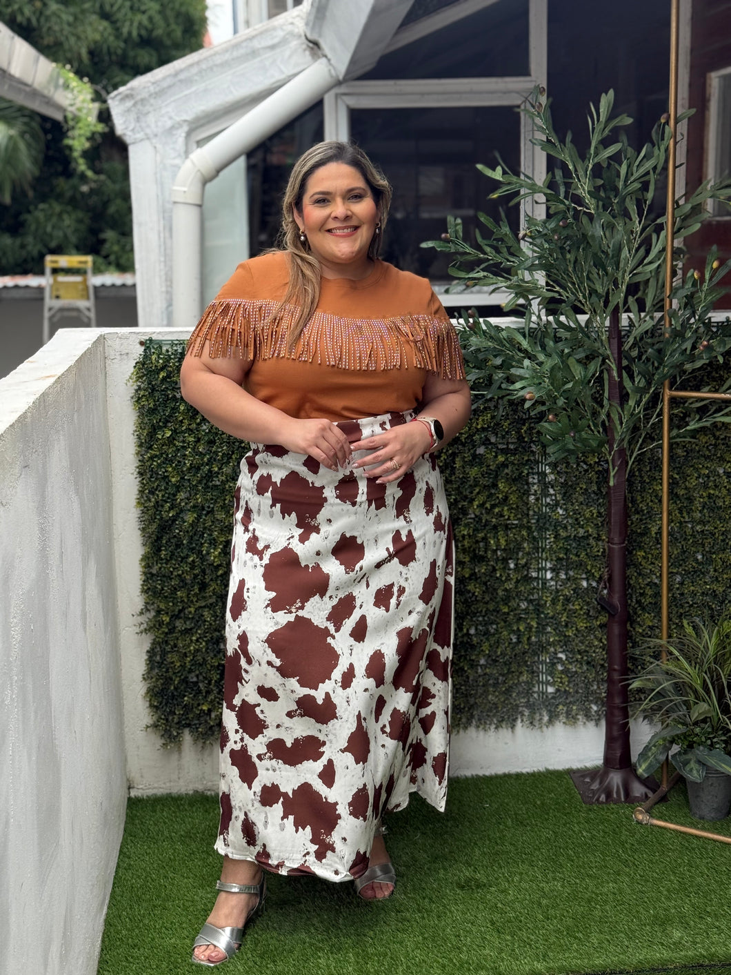 BLUSA PLUS SIZE GINEBRA CHOCOLATE