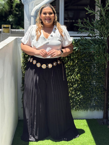 PANTALON PLUS SIZE PLISADO NEGRO