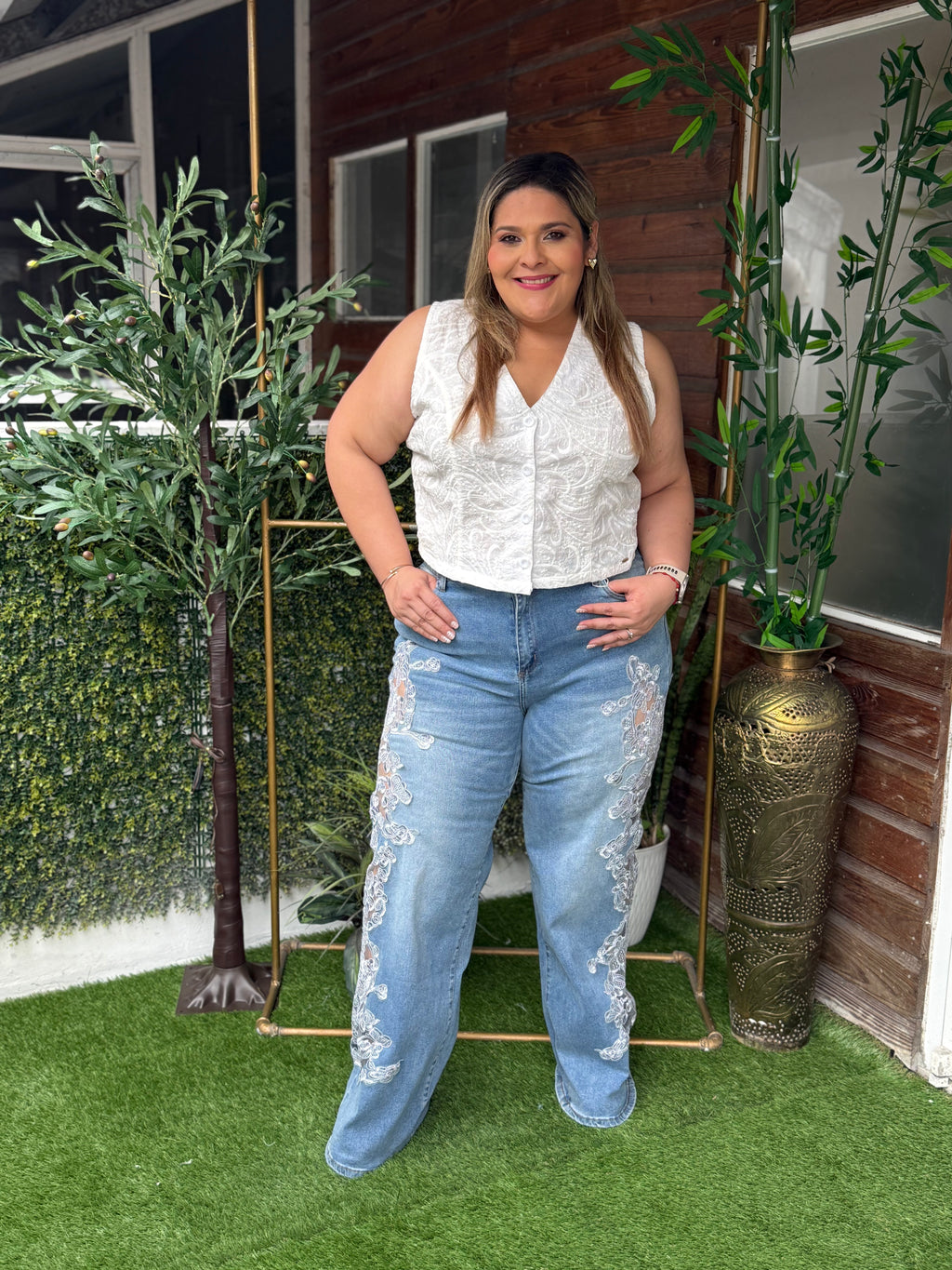 PANTALON DENIM  PLUS SIZE AZUL