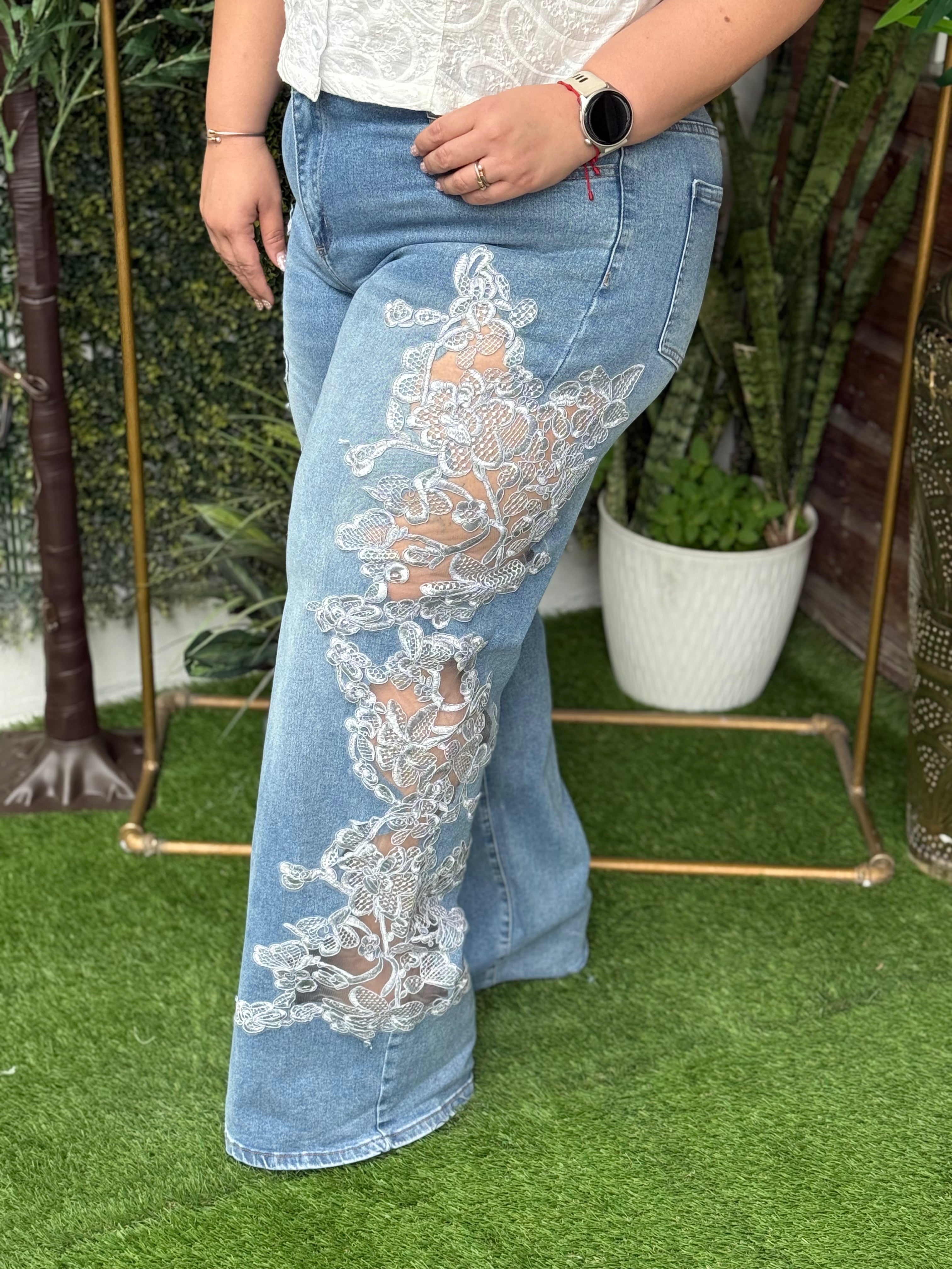PANTALON DENIM  PLUS SIZE AZUL