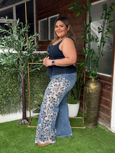 PANTALON PLUS SIZE CON APLICACION