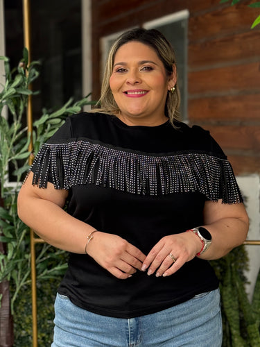 BLUSA PLUS SIZE GINEBRA NEGRA