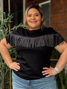 BLUSA PLUS SIZE GINEBRA NEGRA