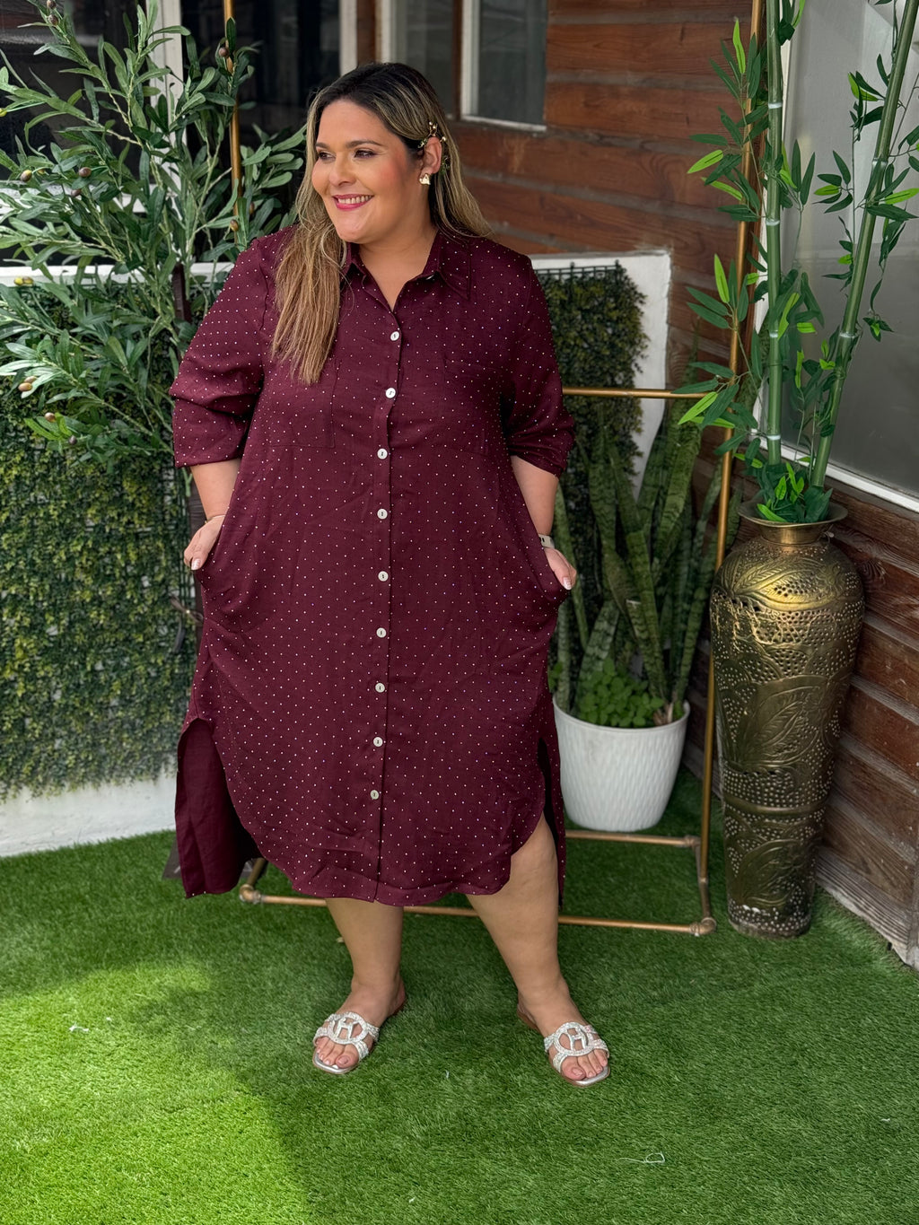 BLUSON PLUS SIZE BURGUNDY