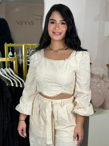 CROP TOP PRINCESA BEIGE