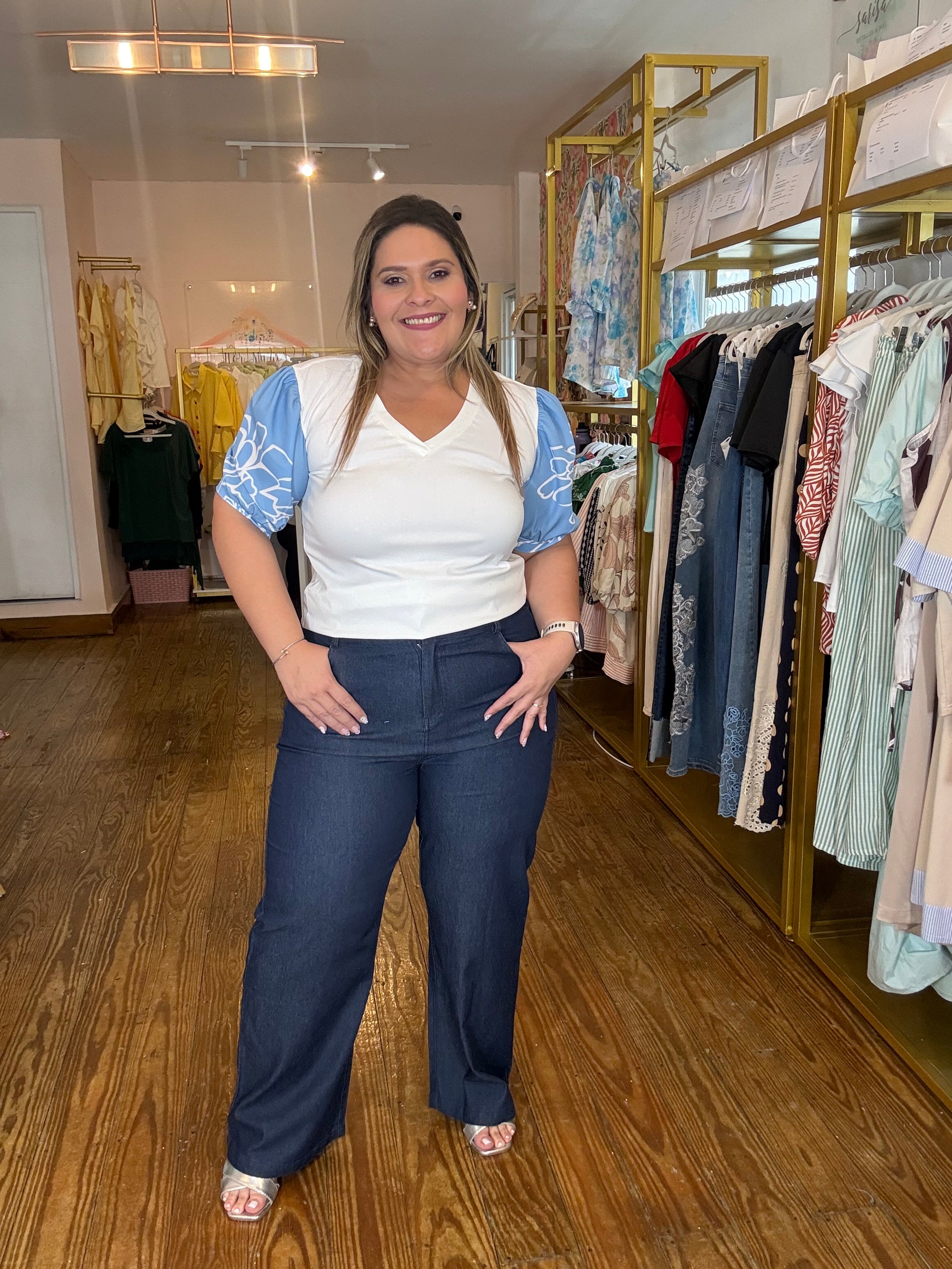 Pantalón Plus Size de Mezclilla Oscura Mujer | Corte Recto, Talla Grande | Jeans Cómodos Panamá