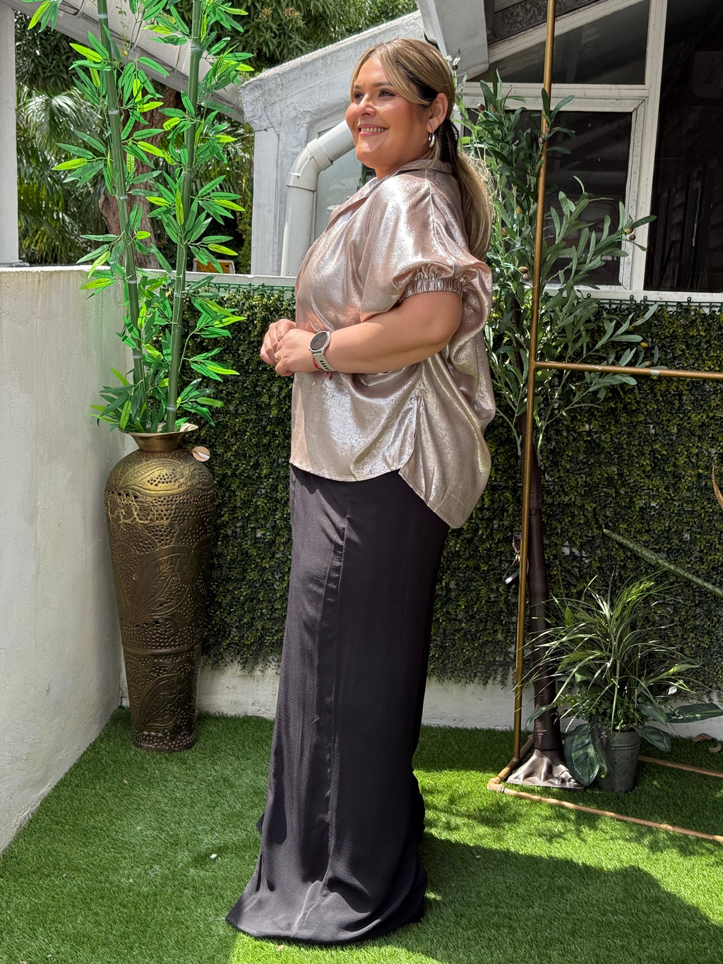 BLUSA PLUS SIZE REGINA CHAMPAGNE