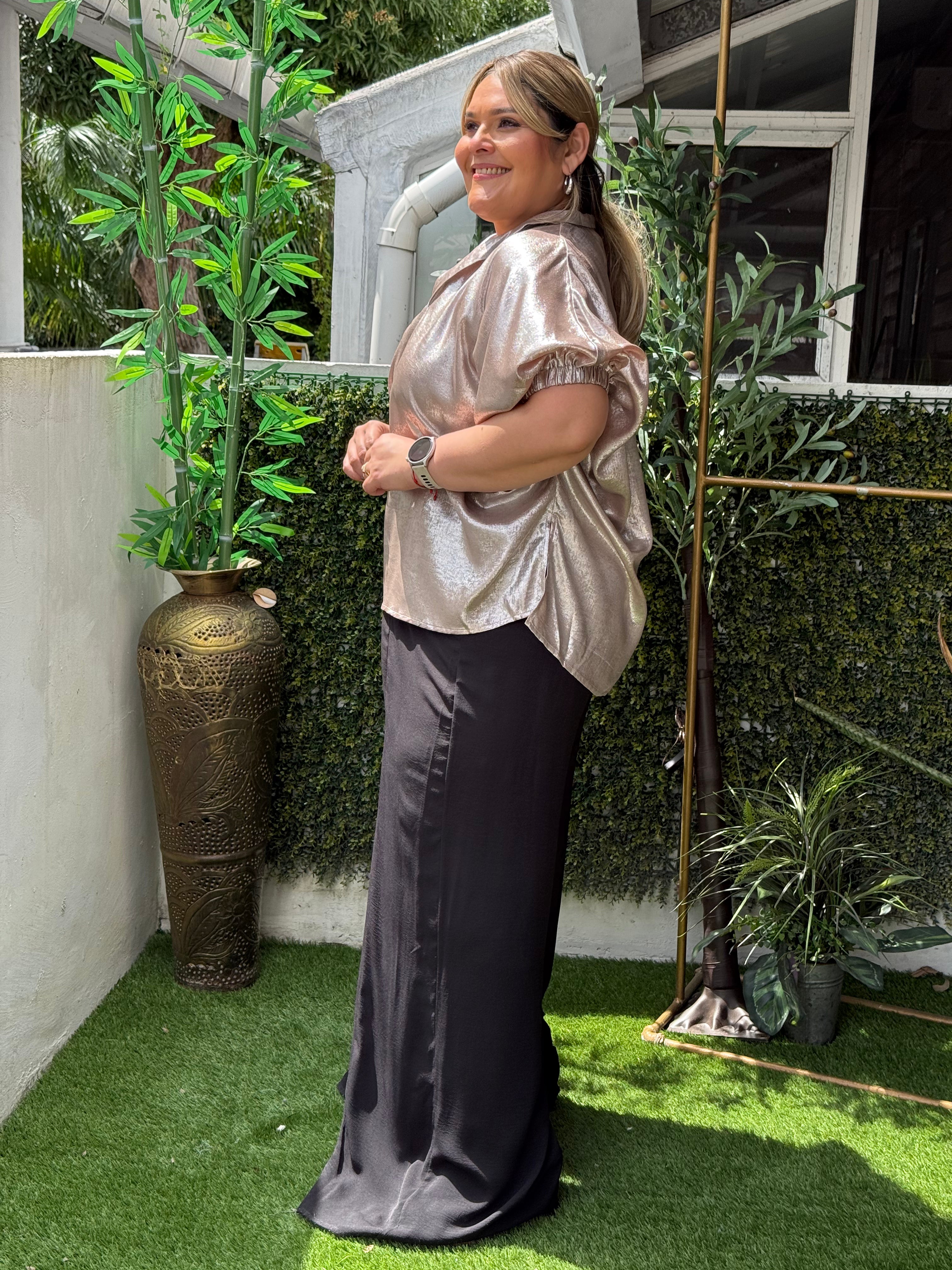 BLUSA PLUS SIZE REGINA CHAMPAGNE